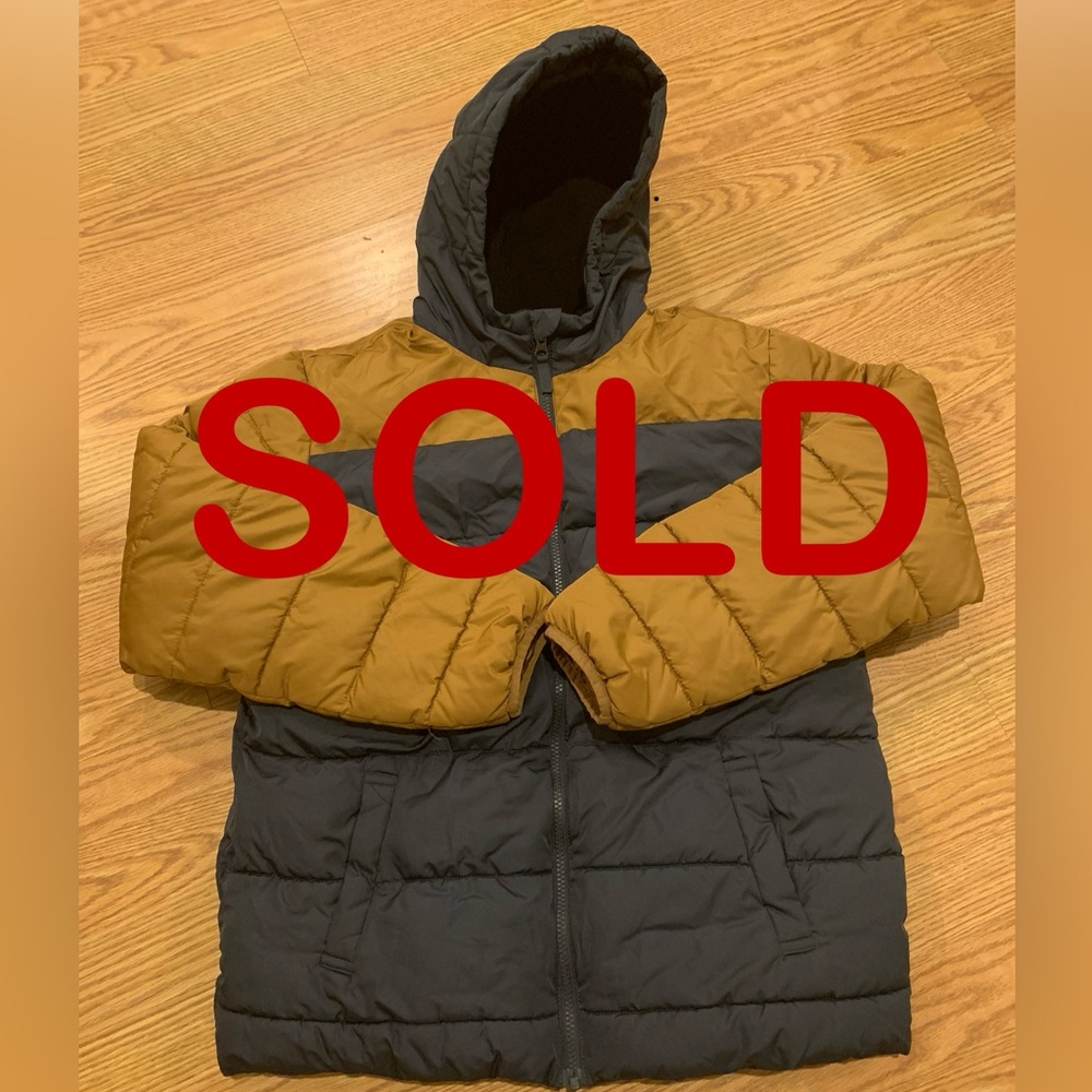 Swiss Tech Puffer Jacket Youth Gold/Navy Full Zip Size XL - Very Good Condition